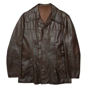 Elvo (Germany) 70s, Oversized Collar, Edge-Stitched Lapels, Western